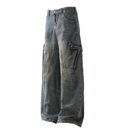 NOVA Multi-Pocket Washed Vintage baggy Jean