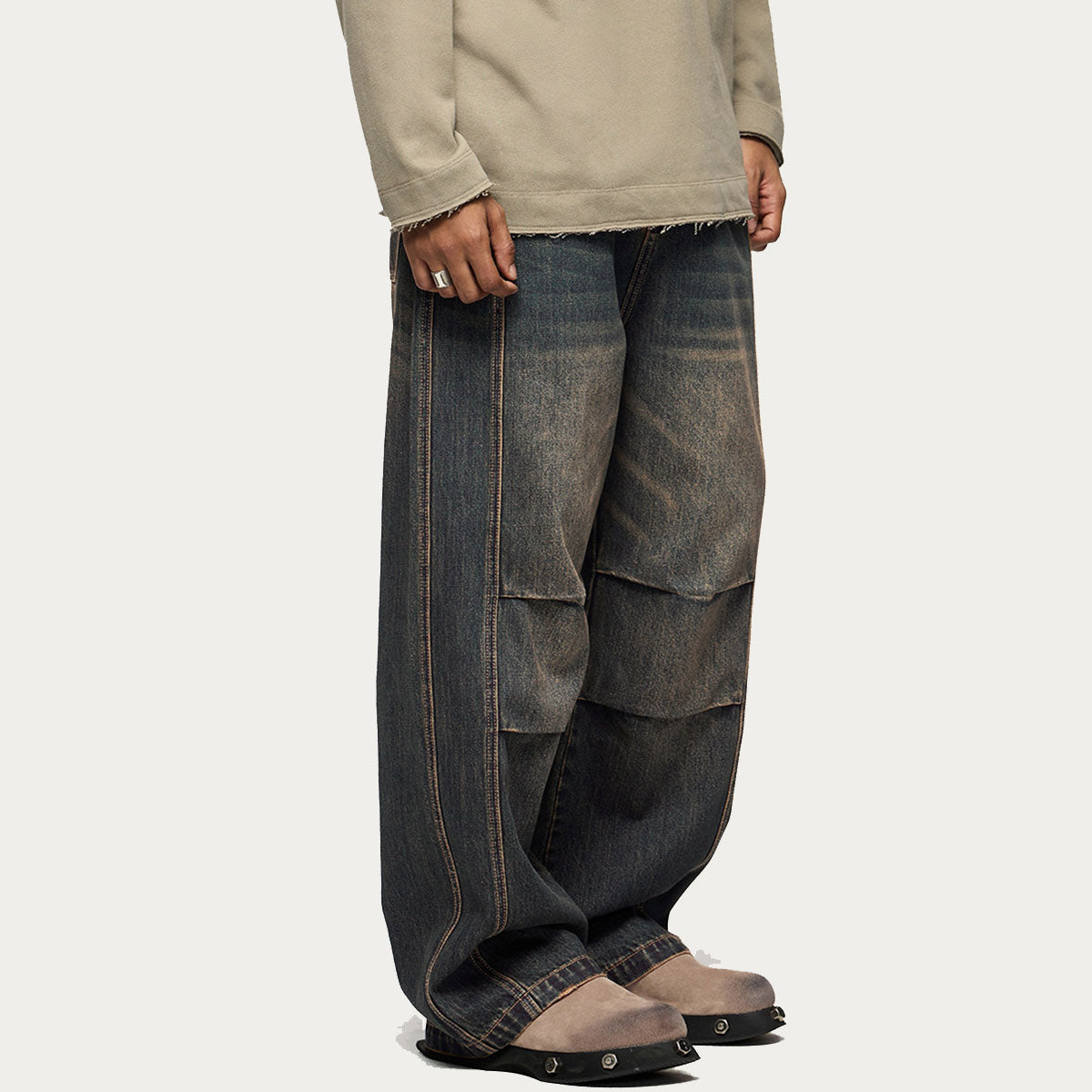 NOVA Quality Tailoring Straight-Leg Vintage Baggy Jeans